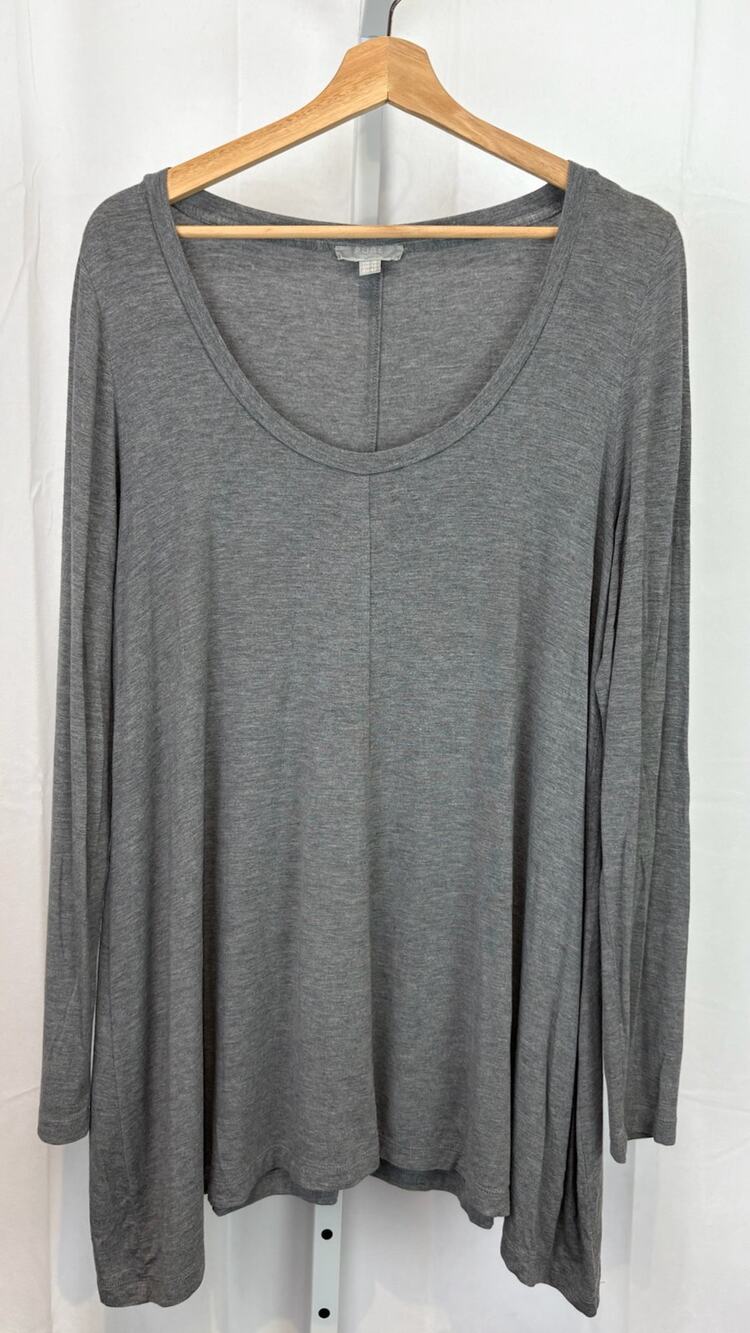 PURE COLLECTION  Size 12 Scoop Neck Tunic Top Stretch Modal Cashmere Gray